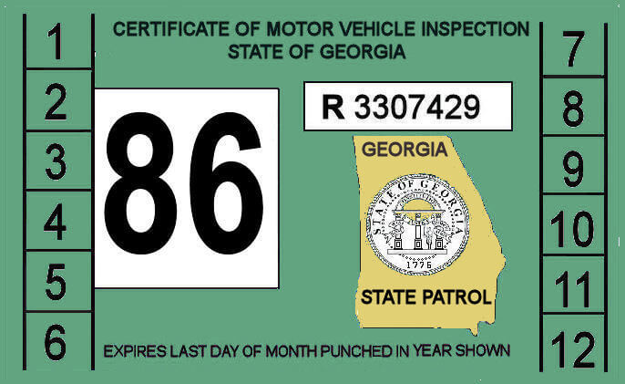 (image for) 1986 Georgia Inspection sticker